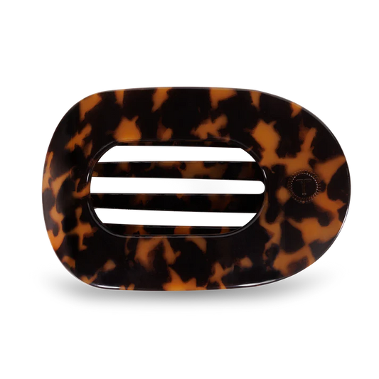 Teleties - Flat Round Hair Clip - Tortoise - Large