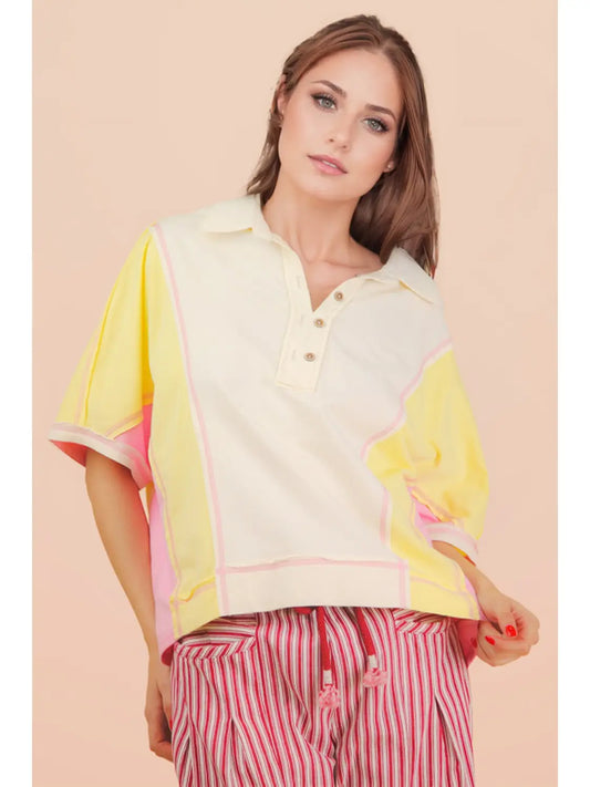 Oversized Color Block Top