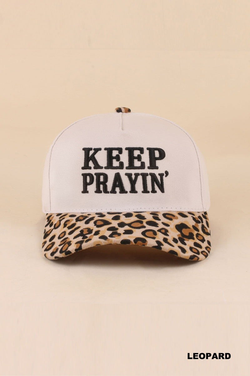 keep prayin hat - leopard