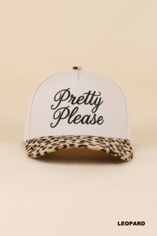 pretty please hat - leopard