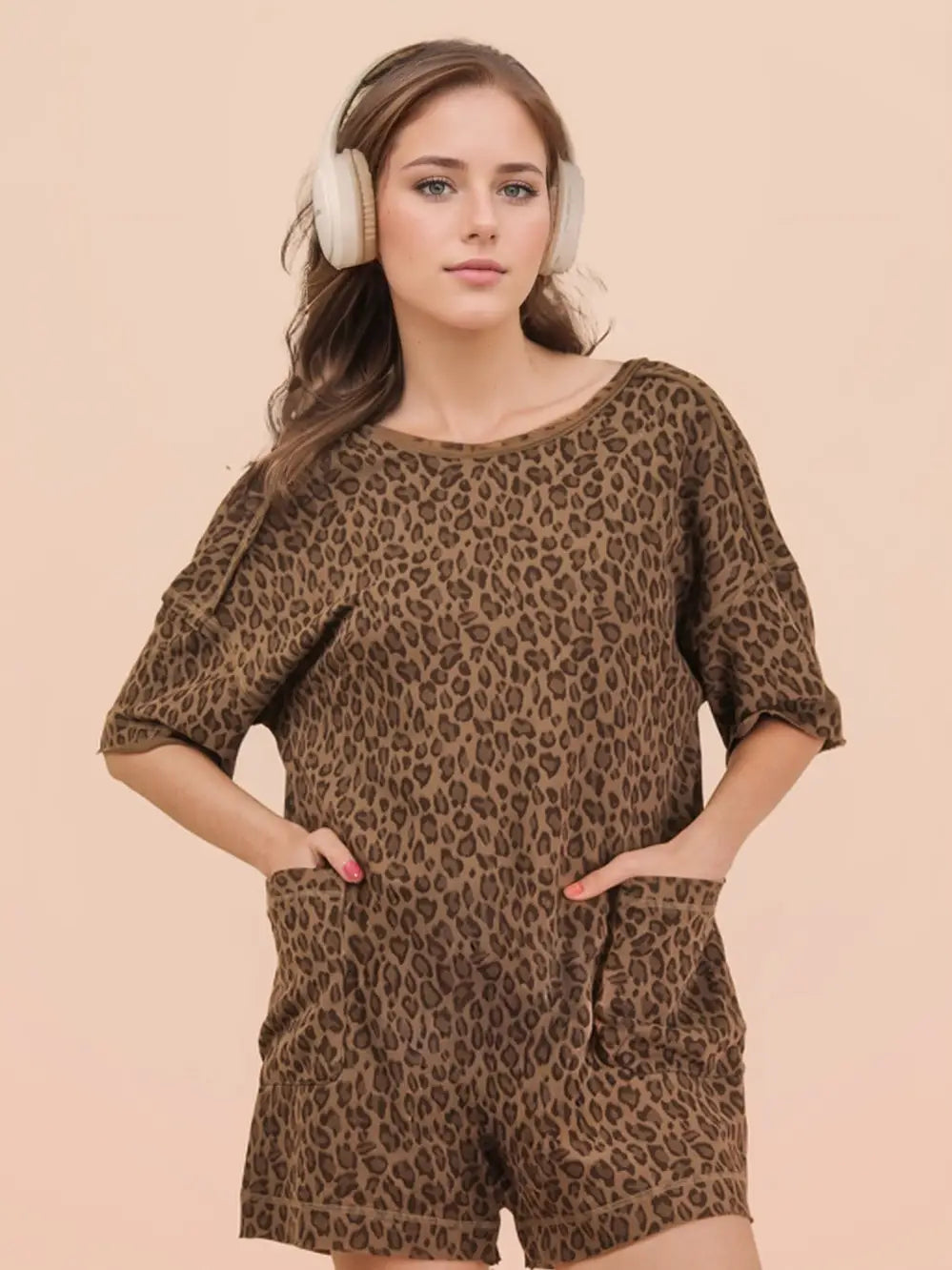Mocha Leopard Romper
