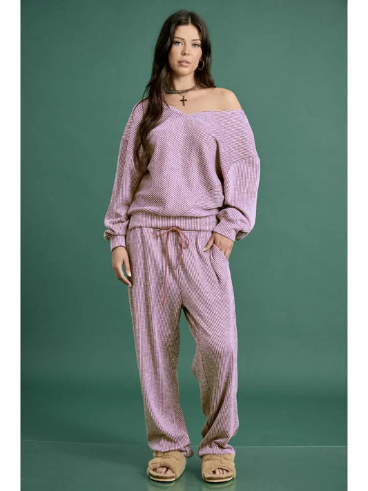 Ribbed Knit Lounge Top