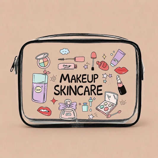 Clear Travel Cosmetic Pouch - Makeup/Skincare