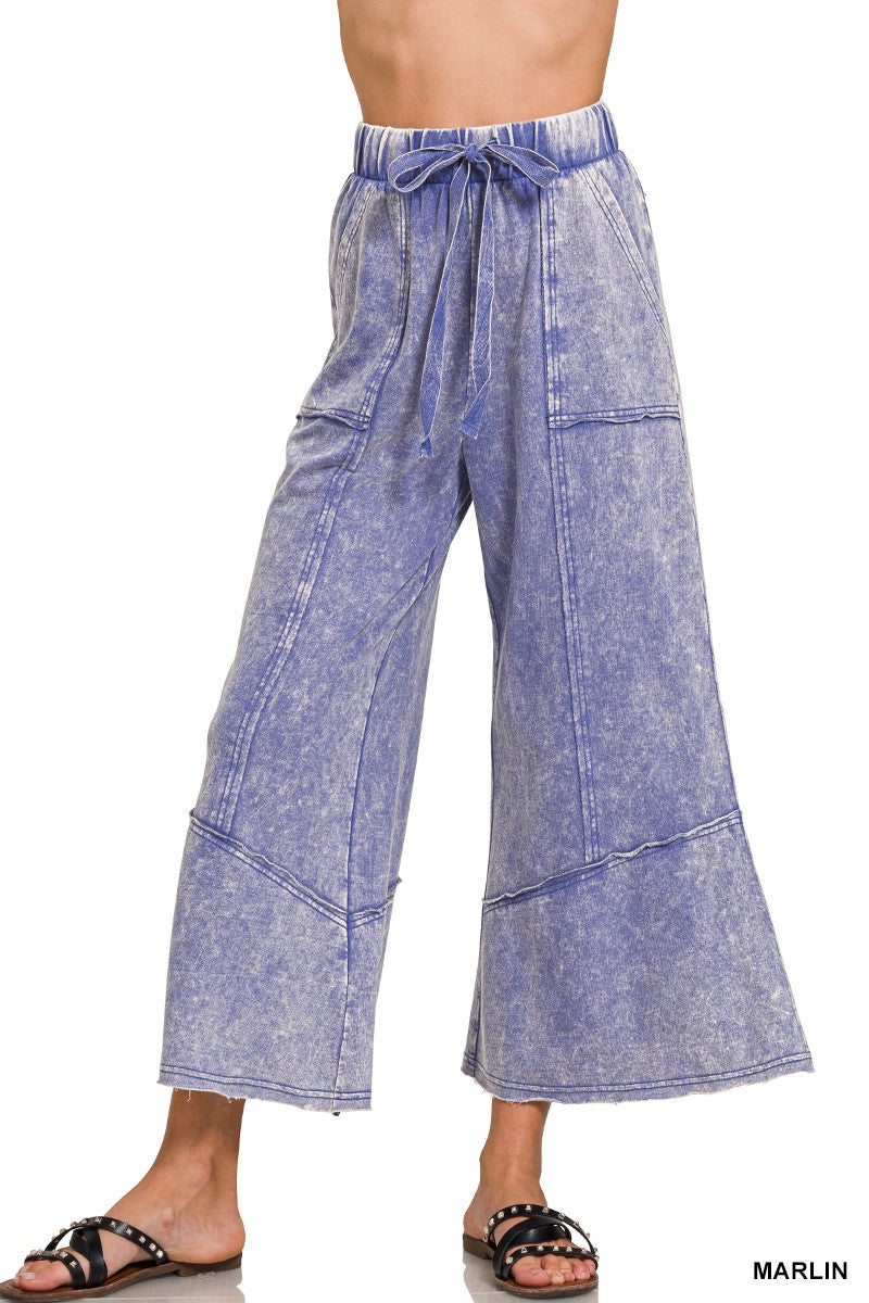 Abigail Exposed Seam Flare Pants - Marlin
