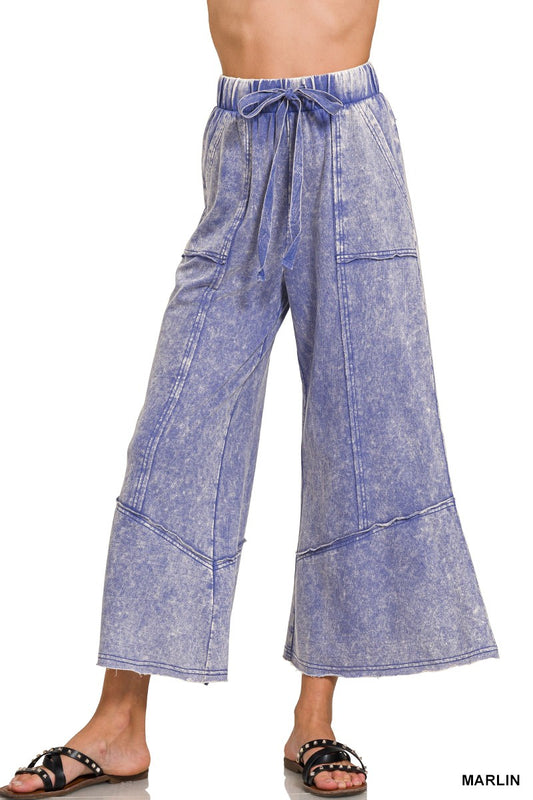 Abigail Exposed Seam Flare Pants - Marlin