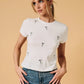 Martini Embroidered Baby Tee