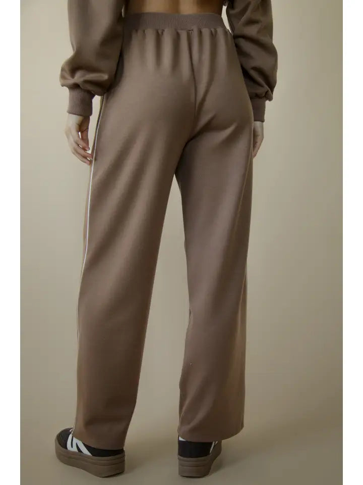Just Hanging Around Wide Leg Pants - Mocha