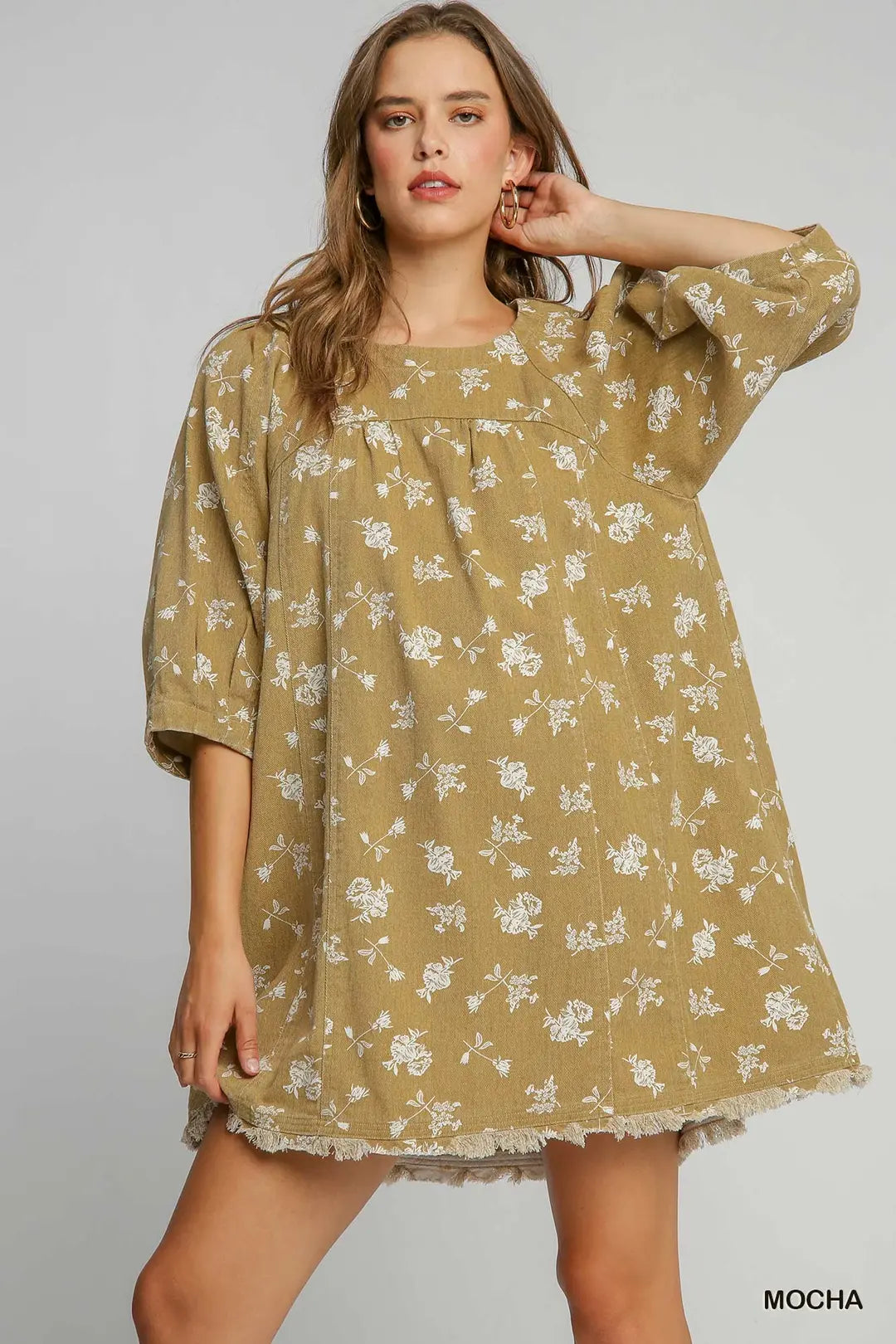 Floral Print Round Neck Dress