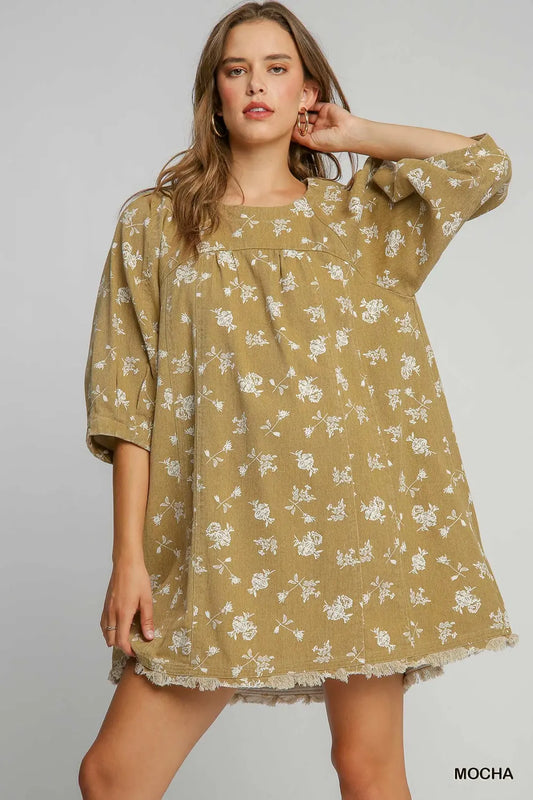 Floral Print Round Neck Dress