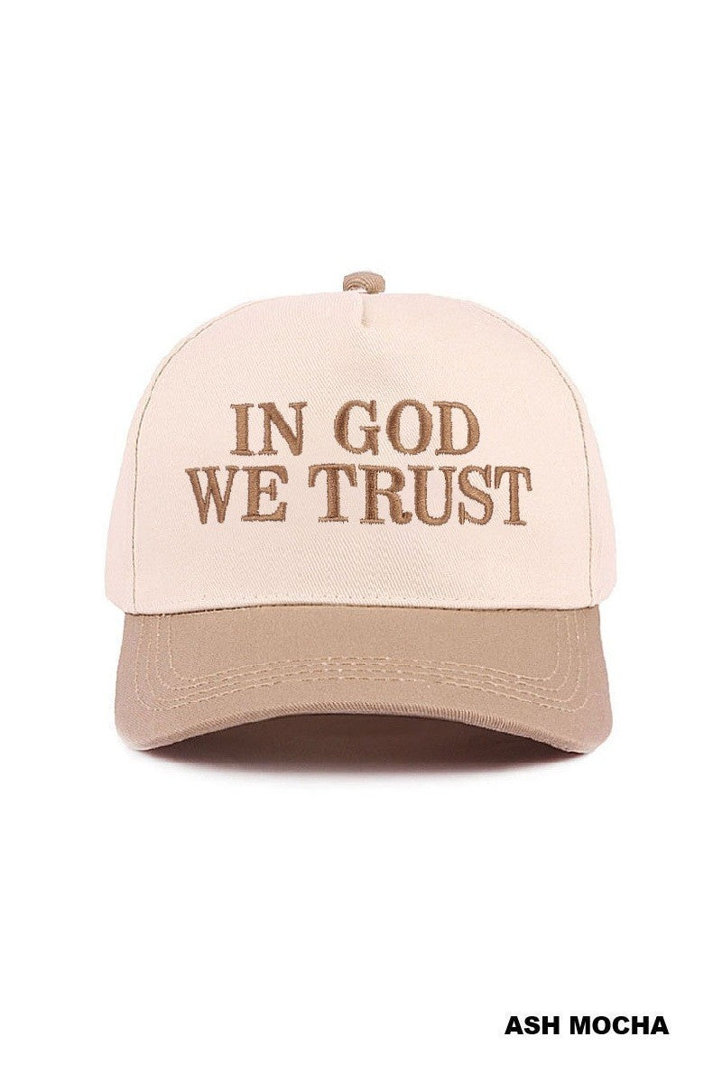 In God We Trust Hat - mocha