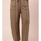 Contrast Stitch Casual Pants - Mocha