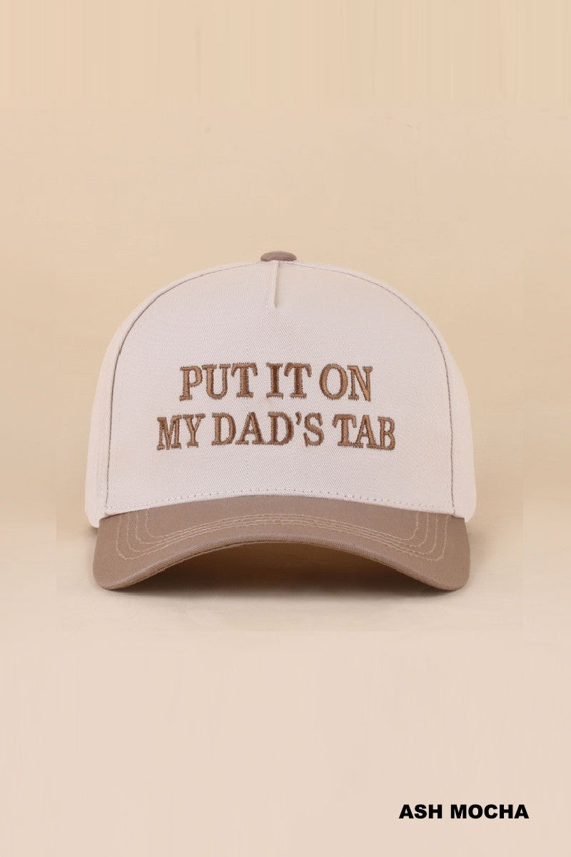 put it on my dad's tab hat - mocha
