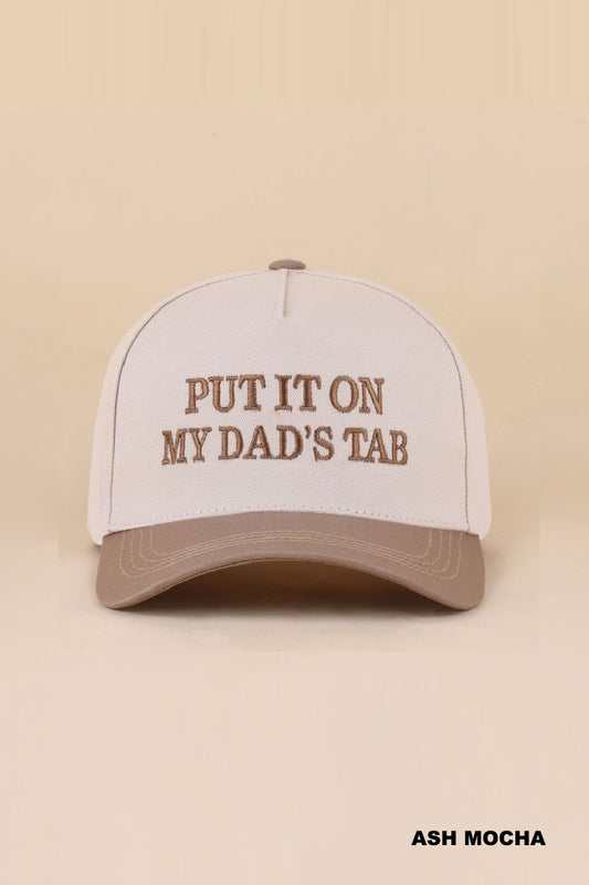 put it on my dad's tab hat - mocha