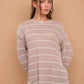 Striped Relaxed Top - Mocha