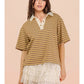 Varsity Team Collared Top - Mocha/Yellow