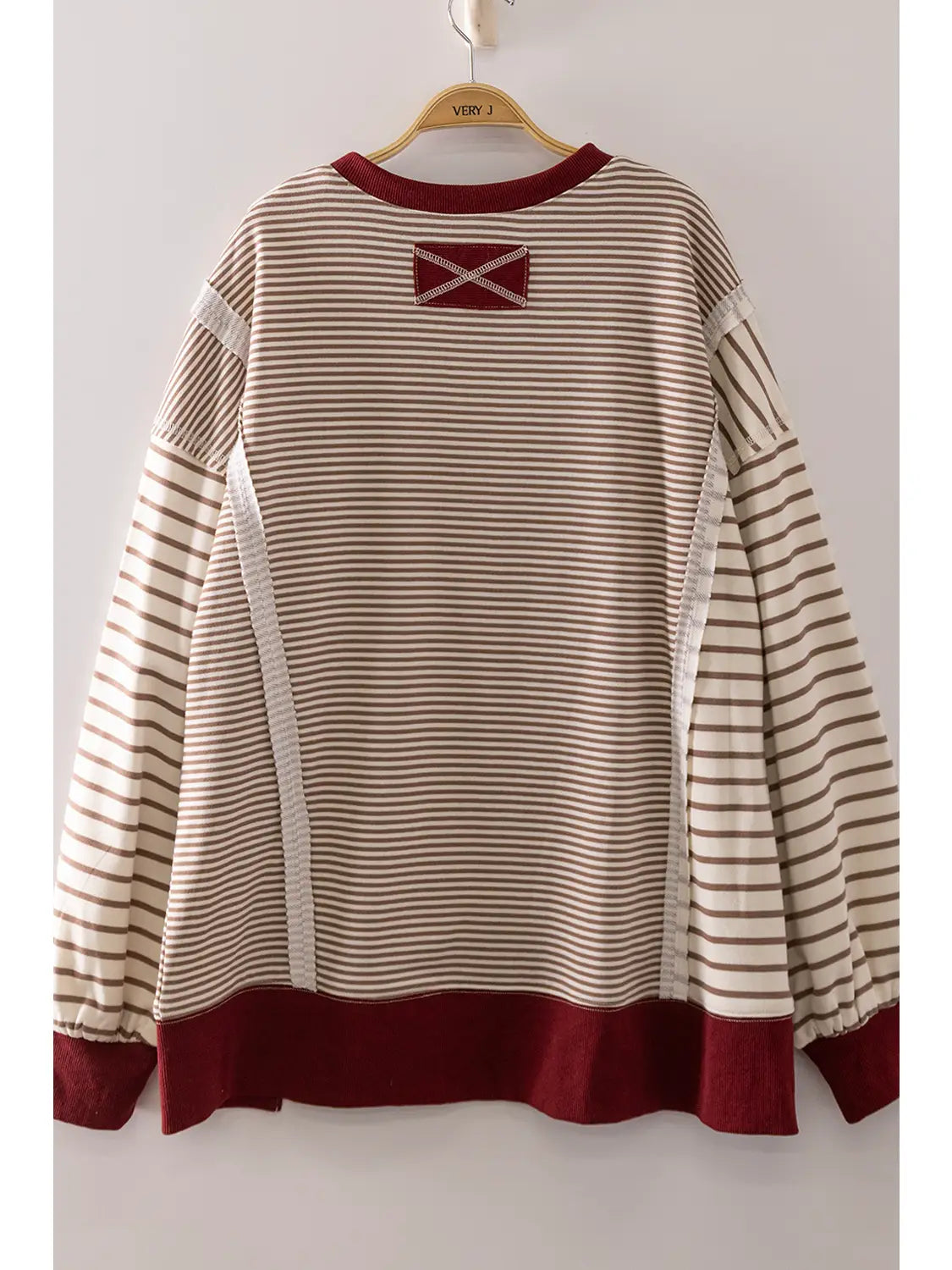 Nikki Mixed Stripe Contrast Top