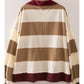 bold contrast striped top - mocha