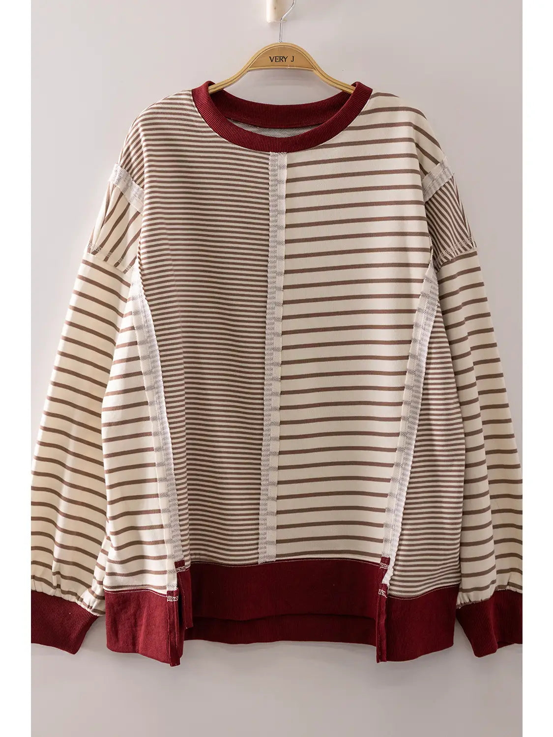 Nikki Mixed Stripe Contrast Top