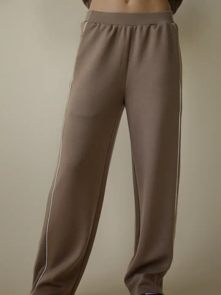 Just Hanging Around Wide Leg Pants - Mocha