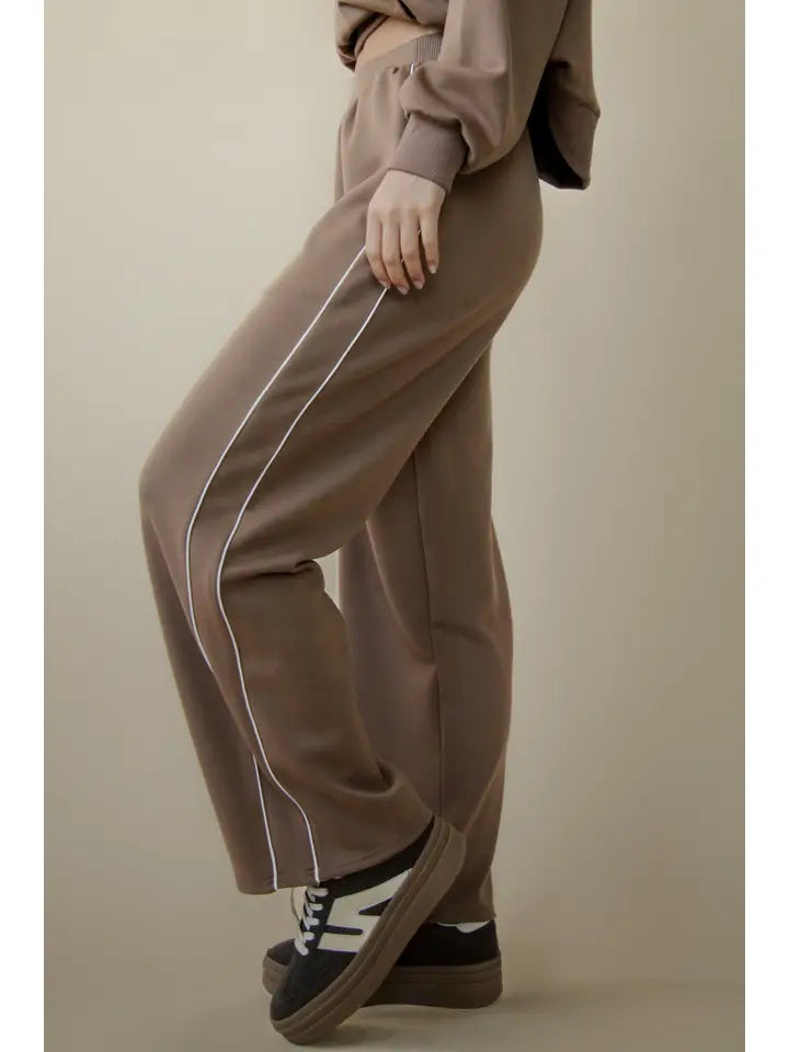 Just Hanging Around Wide Leg Pants - Mocha