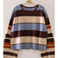 fall season multicolor sweater - chocolate