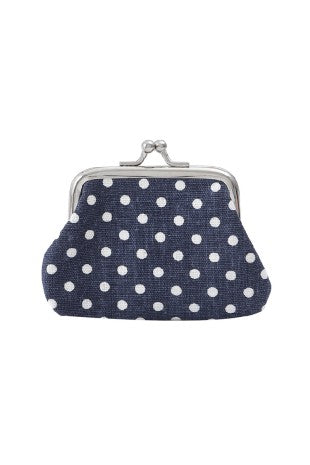 polka dot coin purse - navy