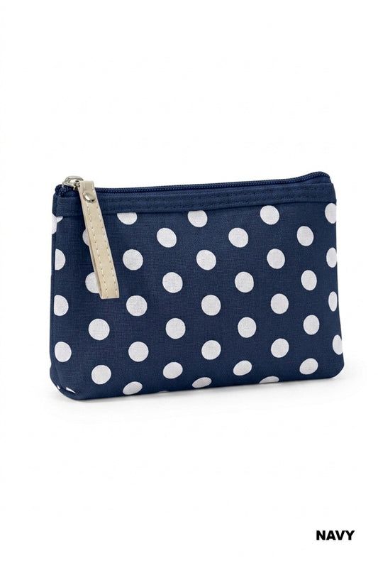 polka dot cosmetic clutch - navy
