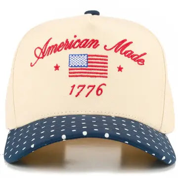 American Made Hat - Navy Polka Dots