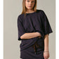 LOOK AT ME STRIPED MID RISE SKORT - BROWN/NAVY STRIPE