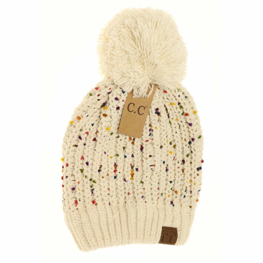 Chenille Confetti Pom Beanie