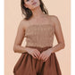 Smocked Bubble Hem Romper - Mocha