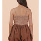 Smocked Bubble Hem Romper - Mocha