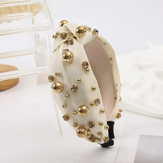 Beaded Headband - Off White