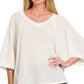 Brushed Waffle 3/4 Sleeve Top
