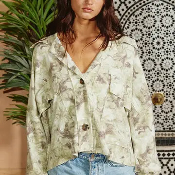 Blushed Tie-Dyed Oversized Shacket