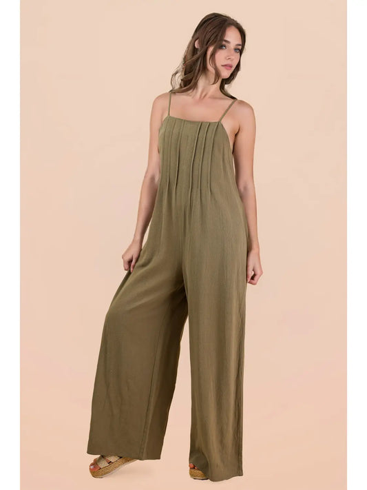Pleated Woven Jumpsuit