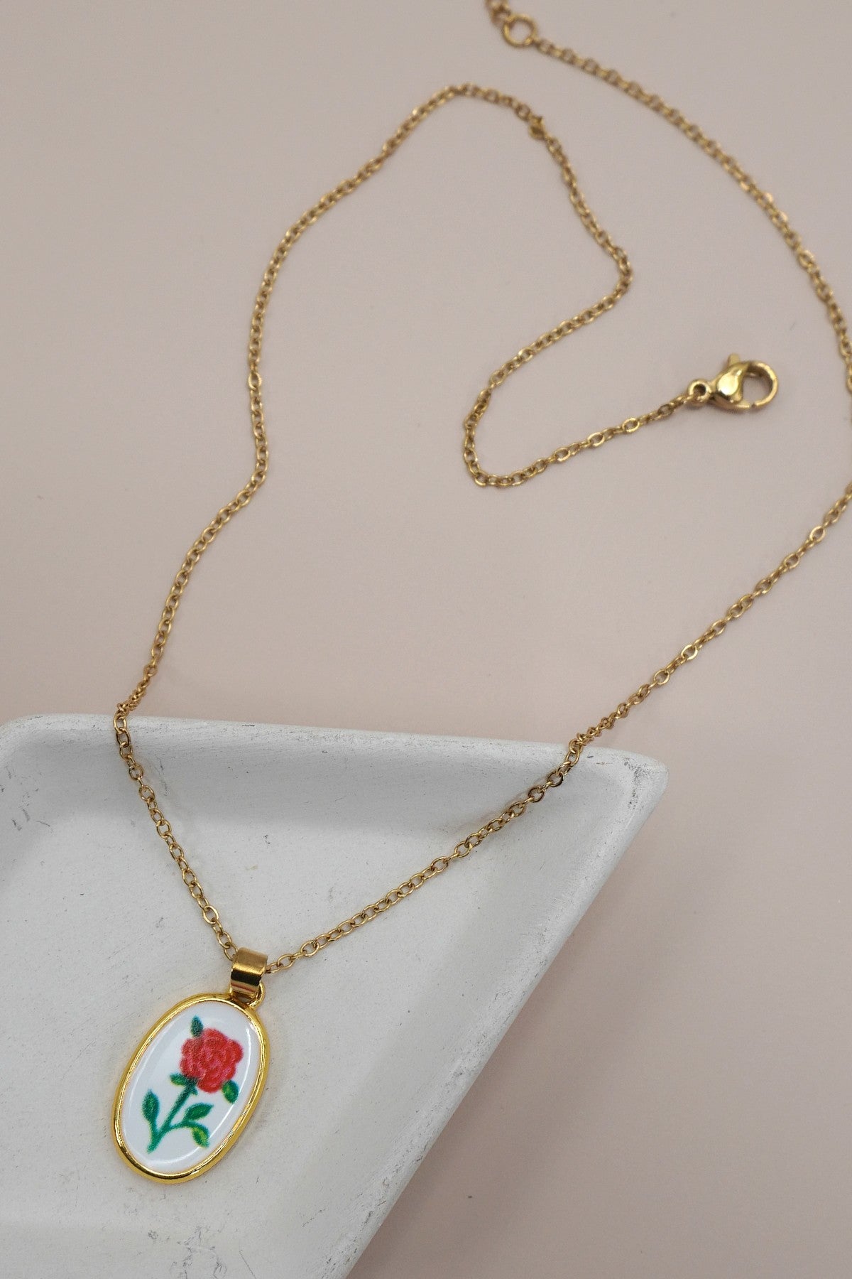 Oval Rose Necklace