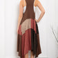 Patchwork Racerback Tank Dress - Mocha