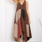 Patchwork Racerback Tank Dress - Mocha