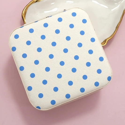 Jewelry Box Organizer - Polka Dot Blue