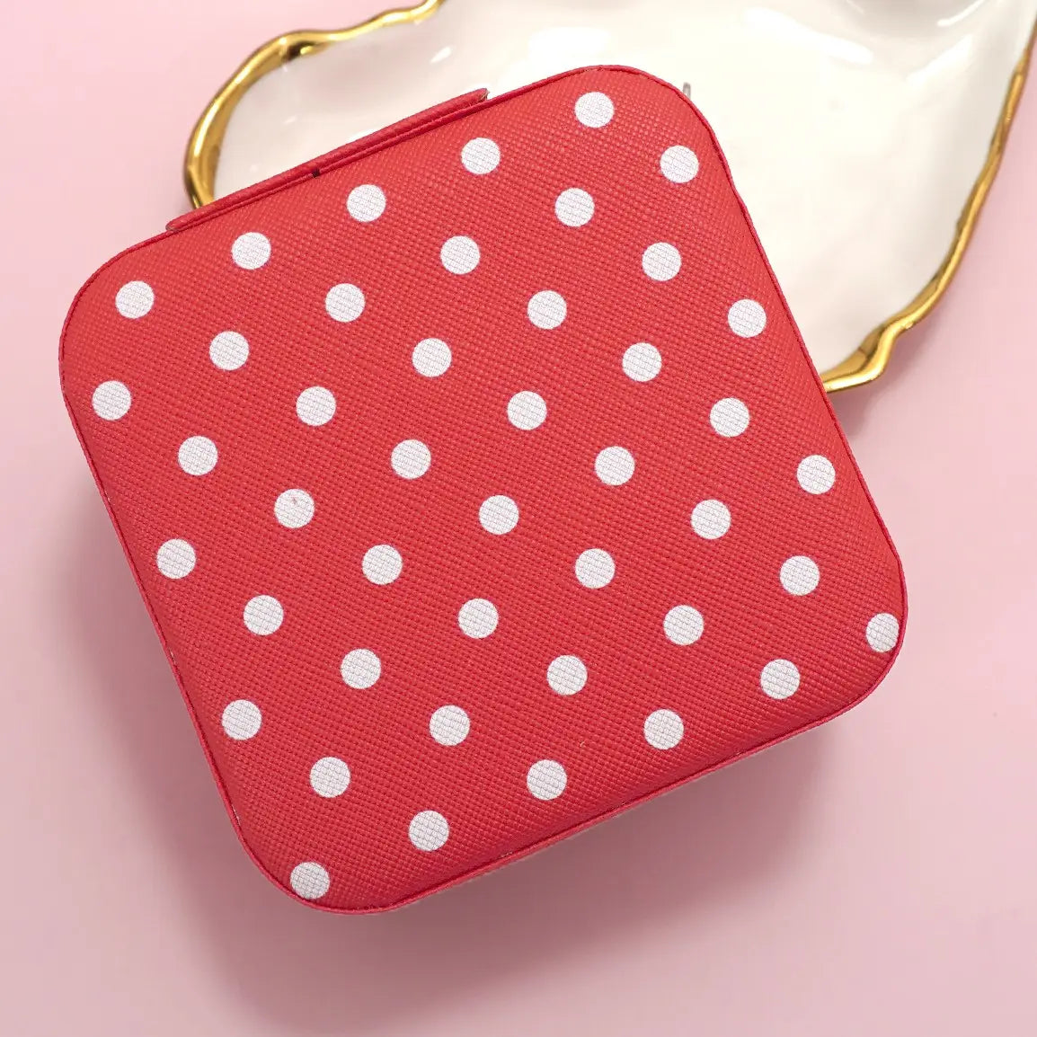 Jewelry Box Organizer - Polka Dot Red