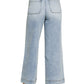 High Rise Pintuck Denim Pants