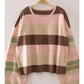 fall season multicolor sweater - pink