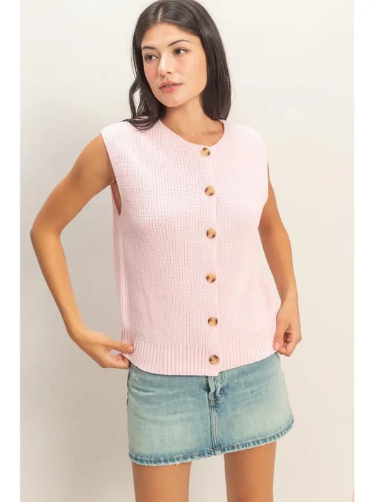 Baby Pink Ribbed Top