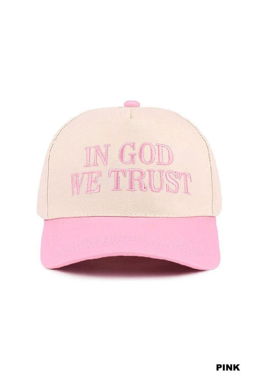 In God We Trust Hat - Pink