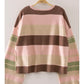 fall season multicolor sweater - pink