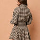 Plaid Basque Waist Mini Dress