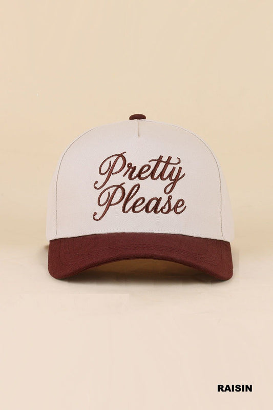 pretty please hat - raisin