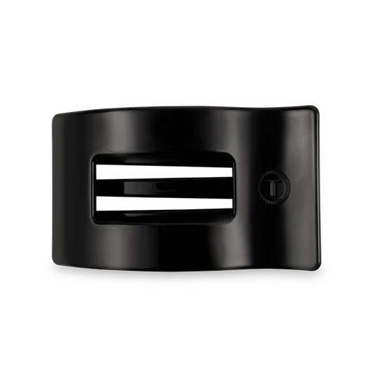 Teleties - Flat Rectangle Hair Clip - Jet Black - Medium