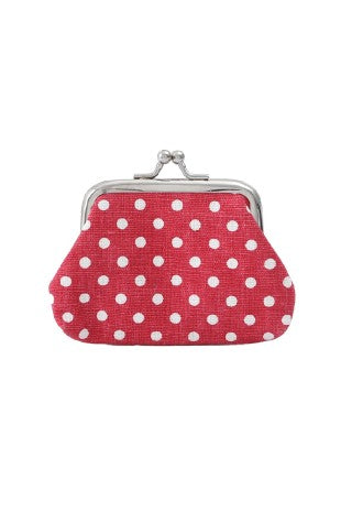 polka dot coin purse - red